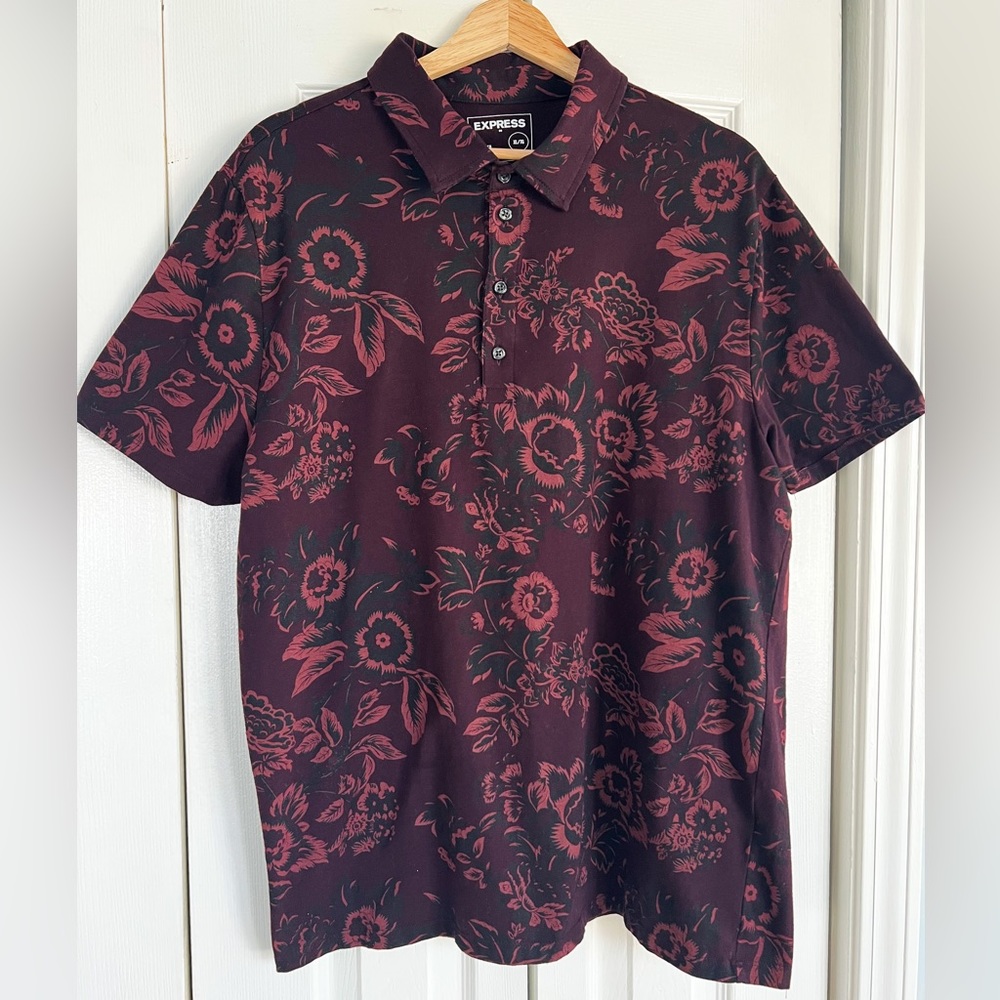 Express Men’s Stretch Floral Polo Shirt